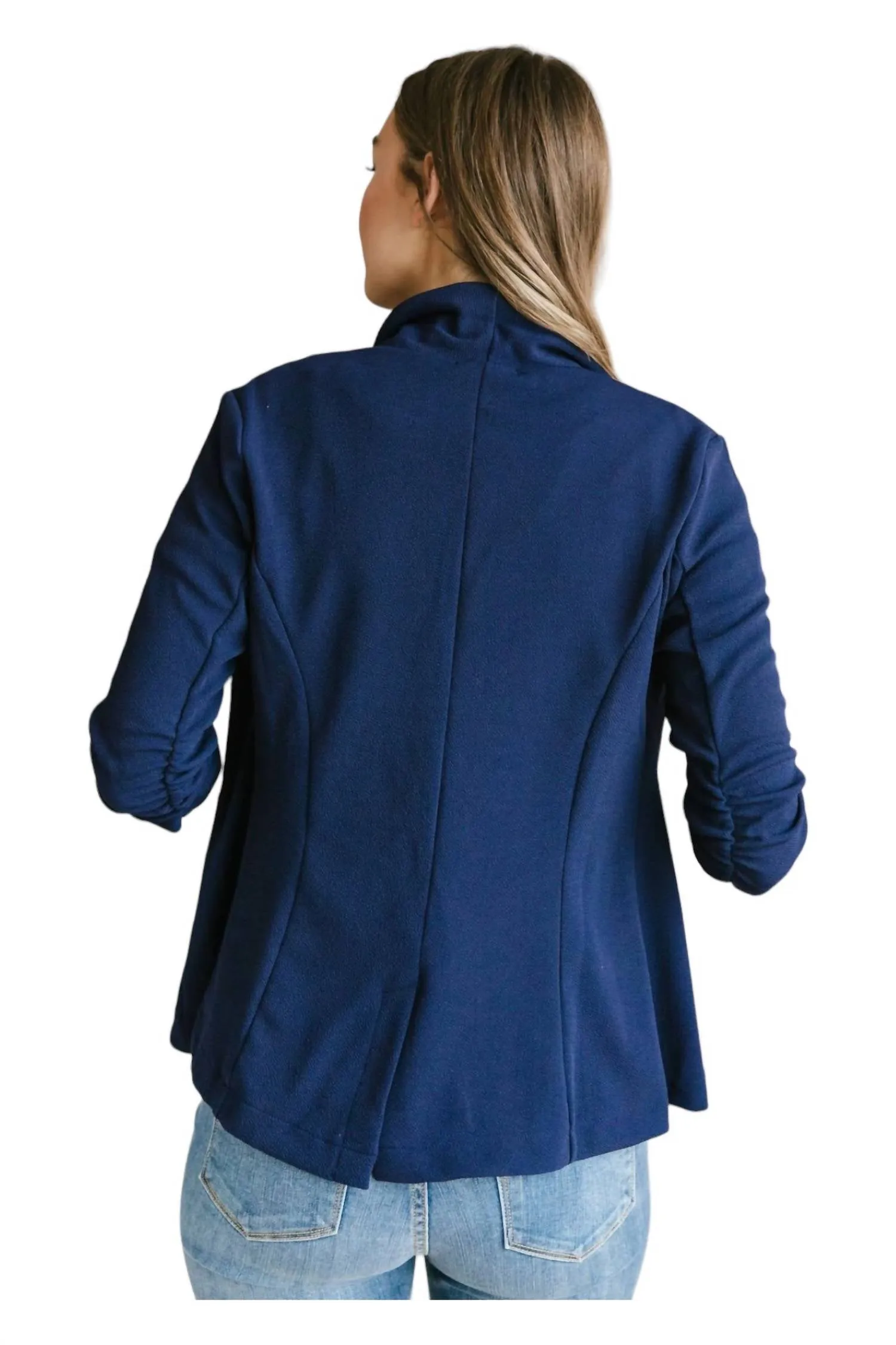 Acting Like A Lady Blazer In Navy / Blue