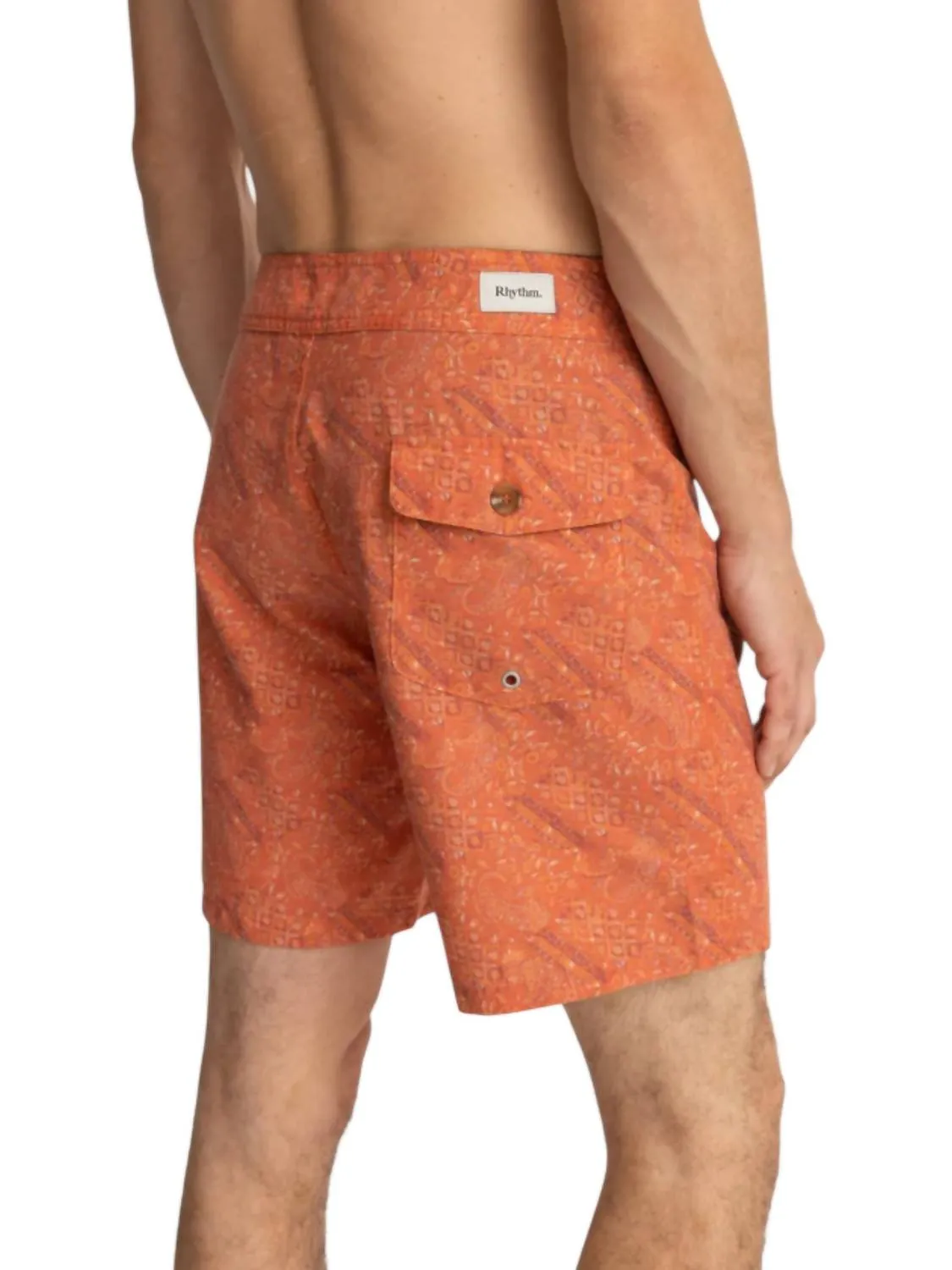 Aida Paisley Trunk Shorts In Persimmon