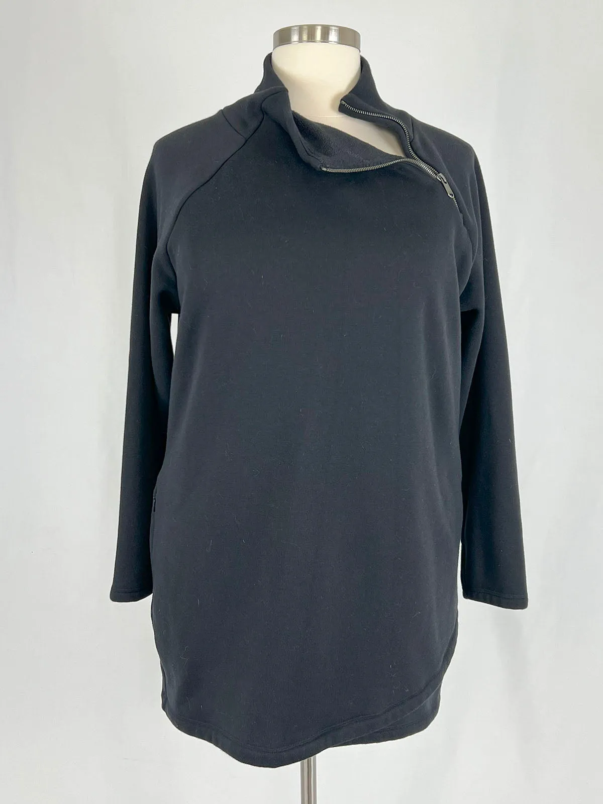 Athleta Size 1X Black Sweatshirt Dress/Jacket