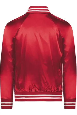 Augusta Sportswear Satin Baseball Jacket Striped Trim