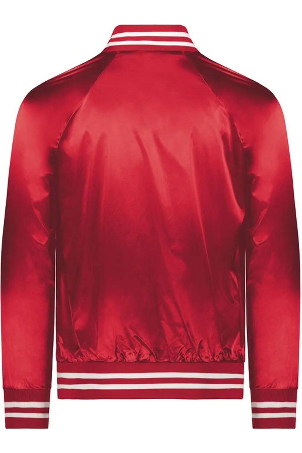 Augusta Sportswear Satin Baseball Jacket Striped Trim