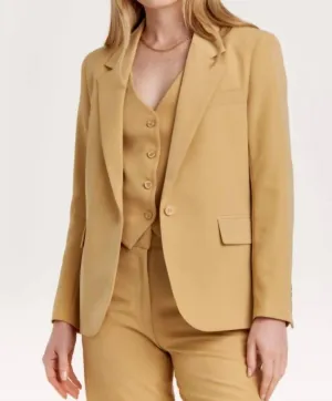 Baylor Notched Collar Blazer In Buckwheat