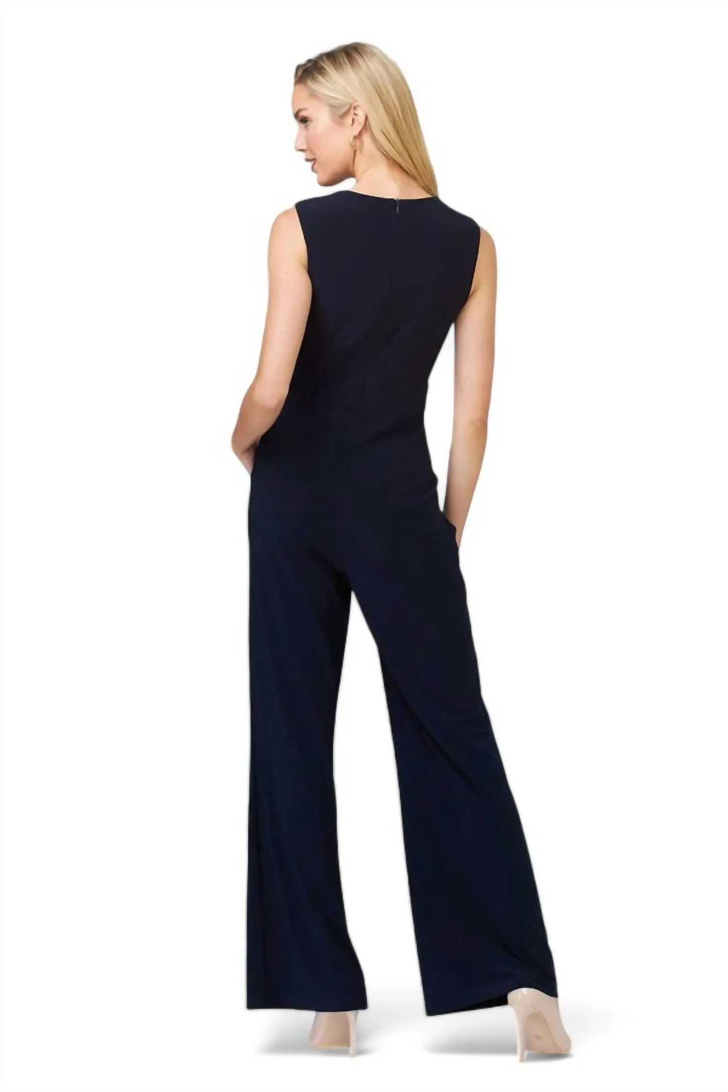 Bell Bottom Jumpsuit In Midnight Blue