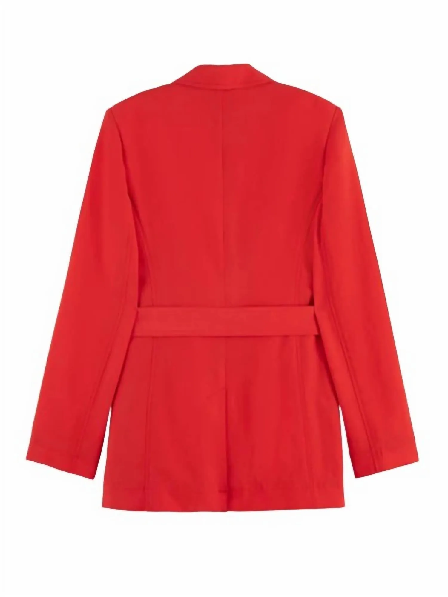 Belted Blazer In Amp Red