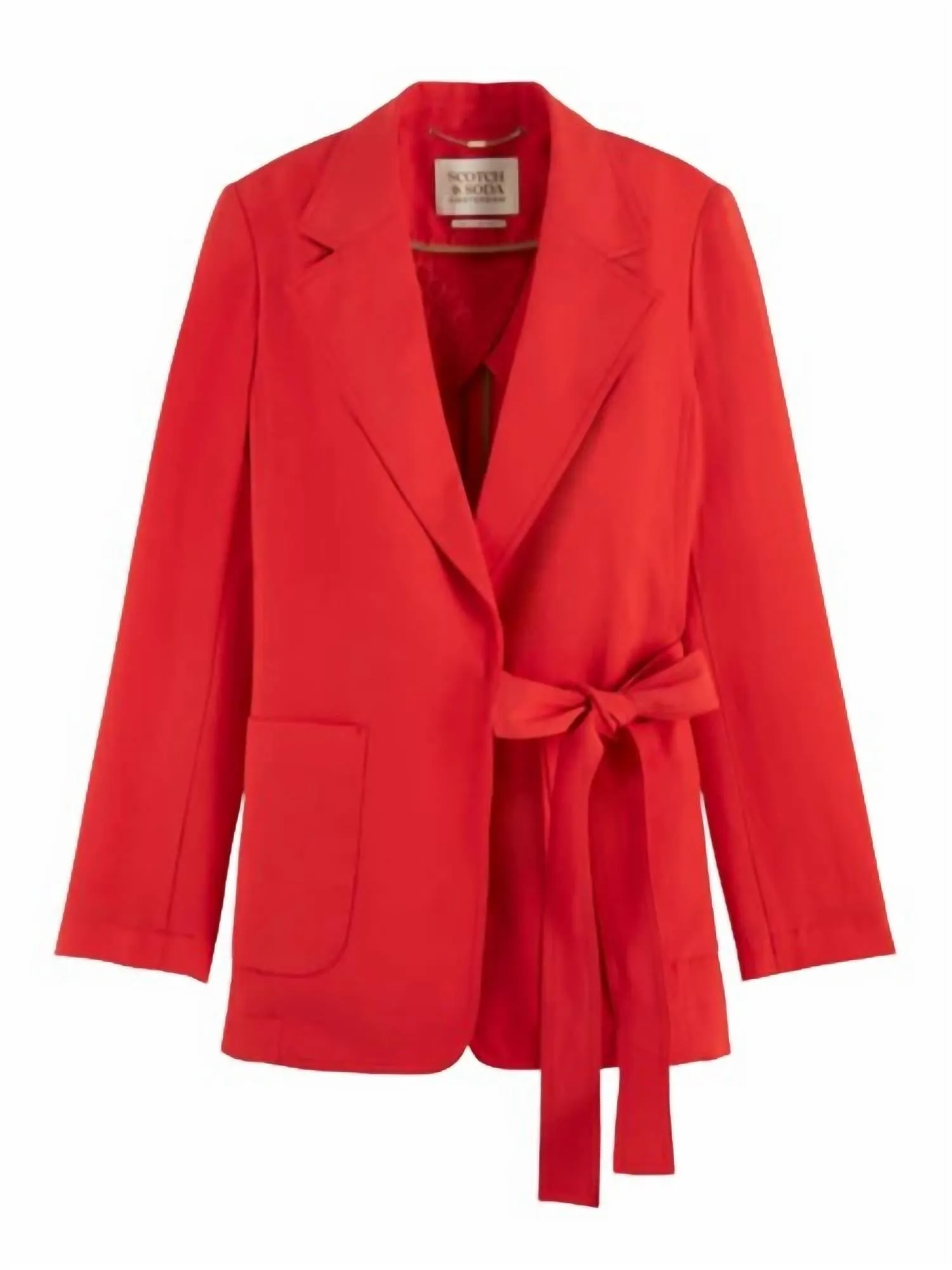 Belted Blazer In Amp Red