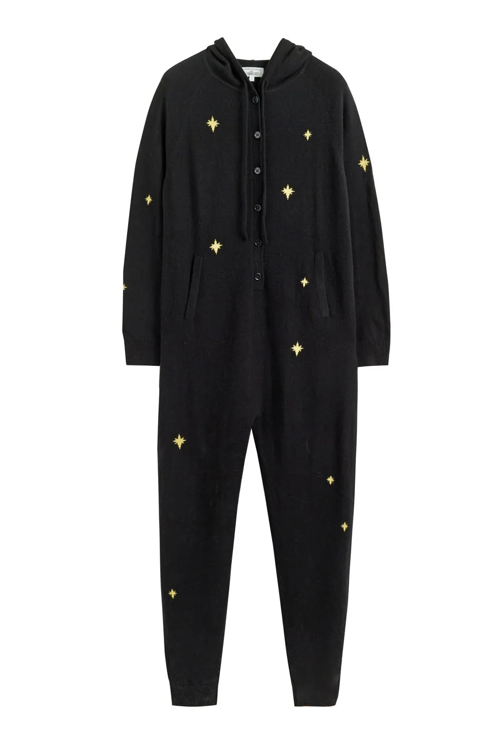 Black Wool-Cashmere Dreaming Snoopy Onesie