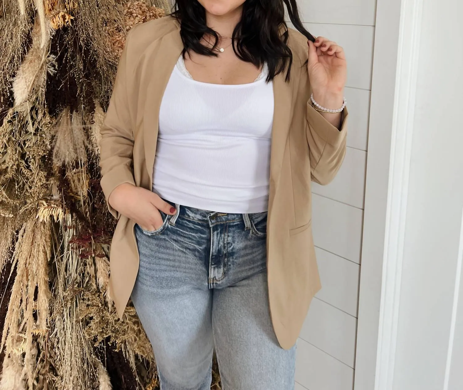 Boss Babe Blazer In Khaki