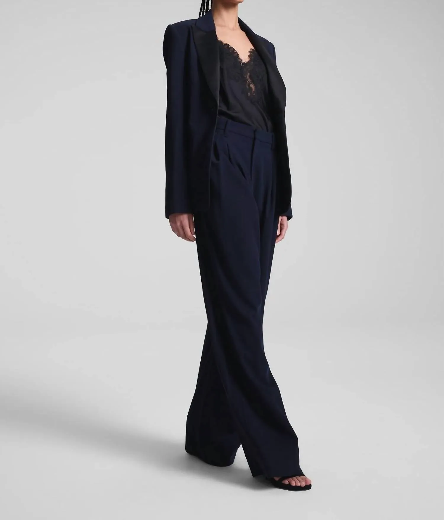 Brandon Tailored Tux Jacket In Evening Blue/black