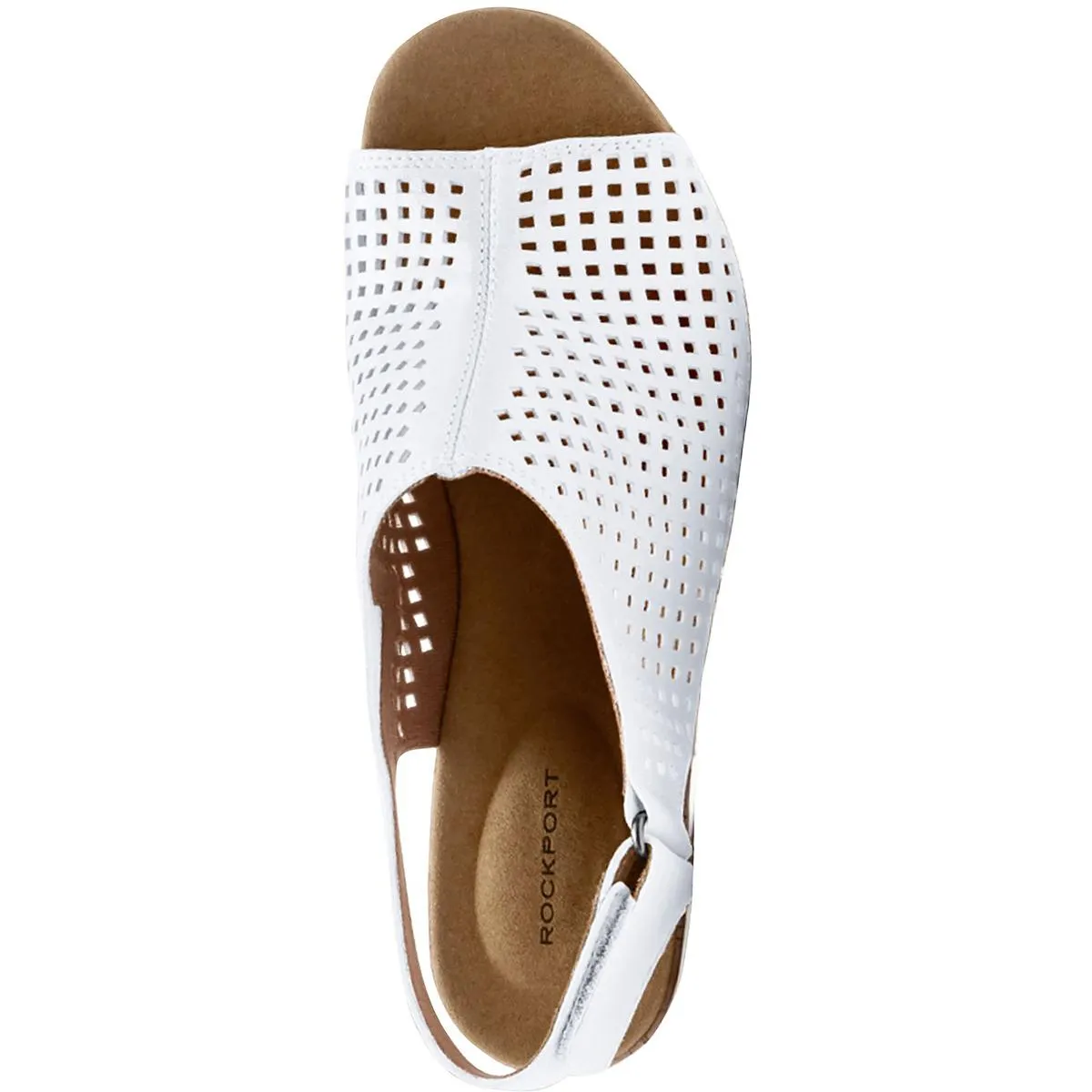 Briah Womens Leather Perforated Wedge Sandals