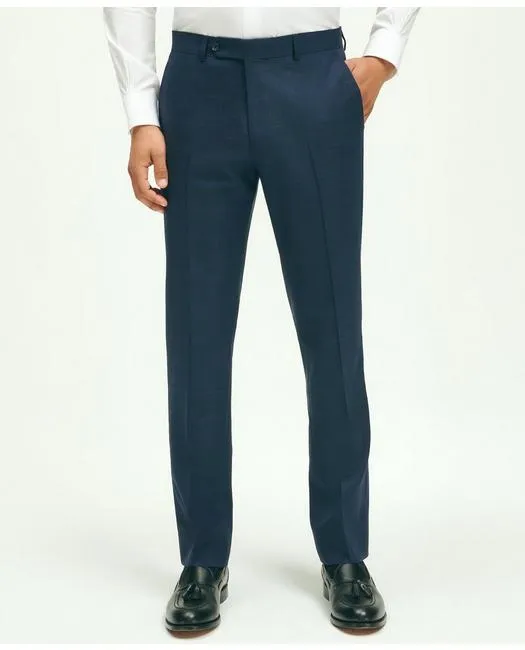 Brooks Brothers Men's Explorer Collection Classic Fit Wool Windowpane Suit Pants Navy Brooks Brothers