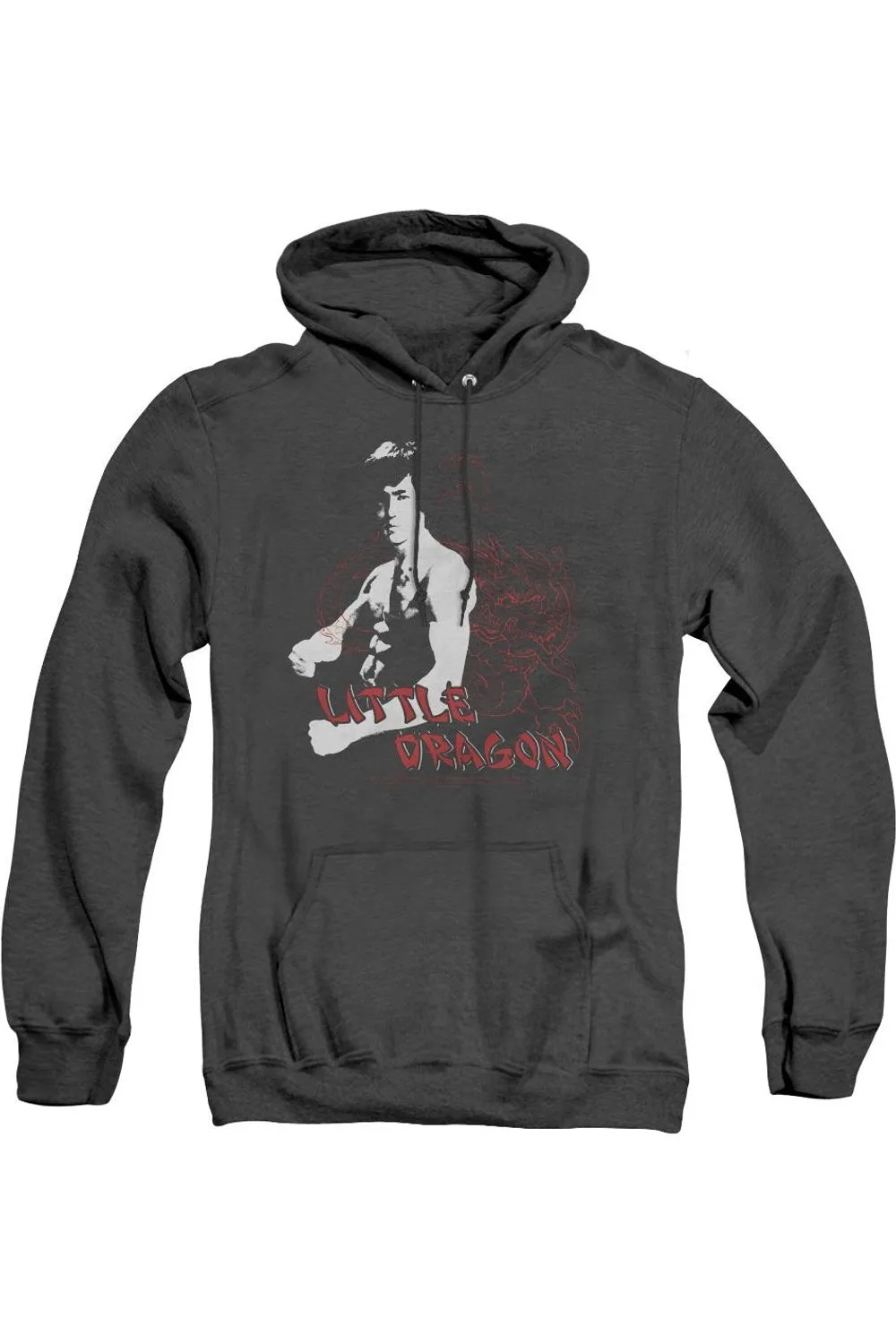 Bruce Lee Little Dragon Adult Heather Hoodie