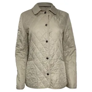 Burberry London Quilted Buttoned Down Jacket in Beige Polyester