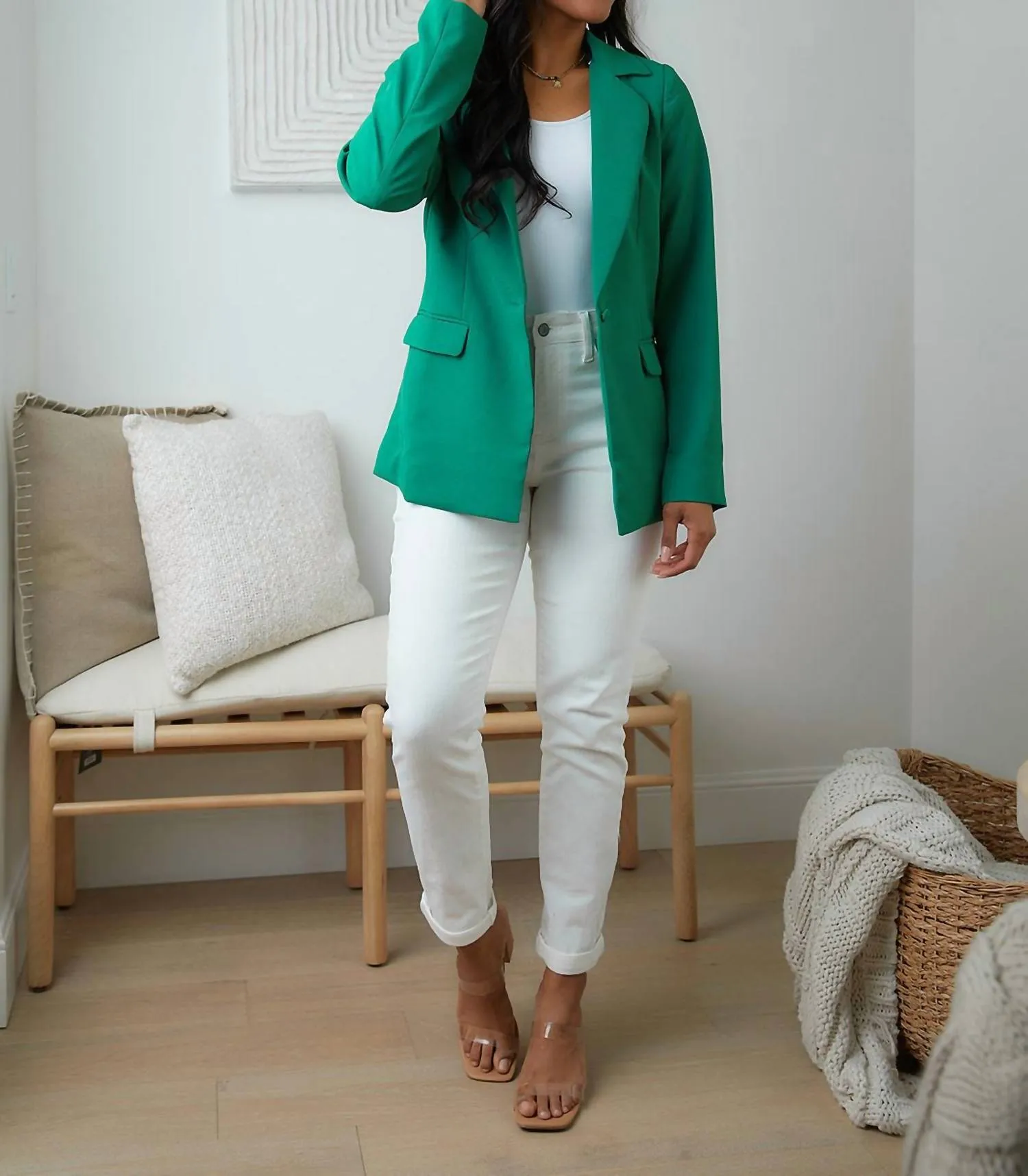 Business As Usual Blazer In Green