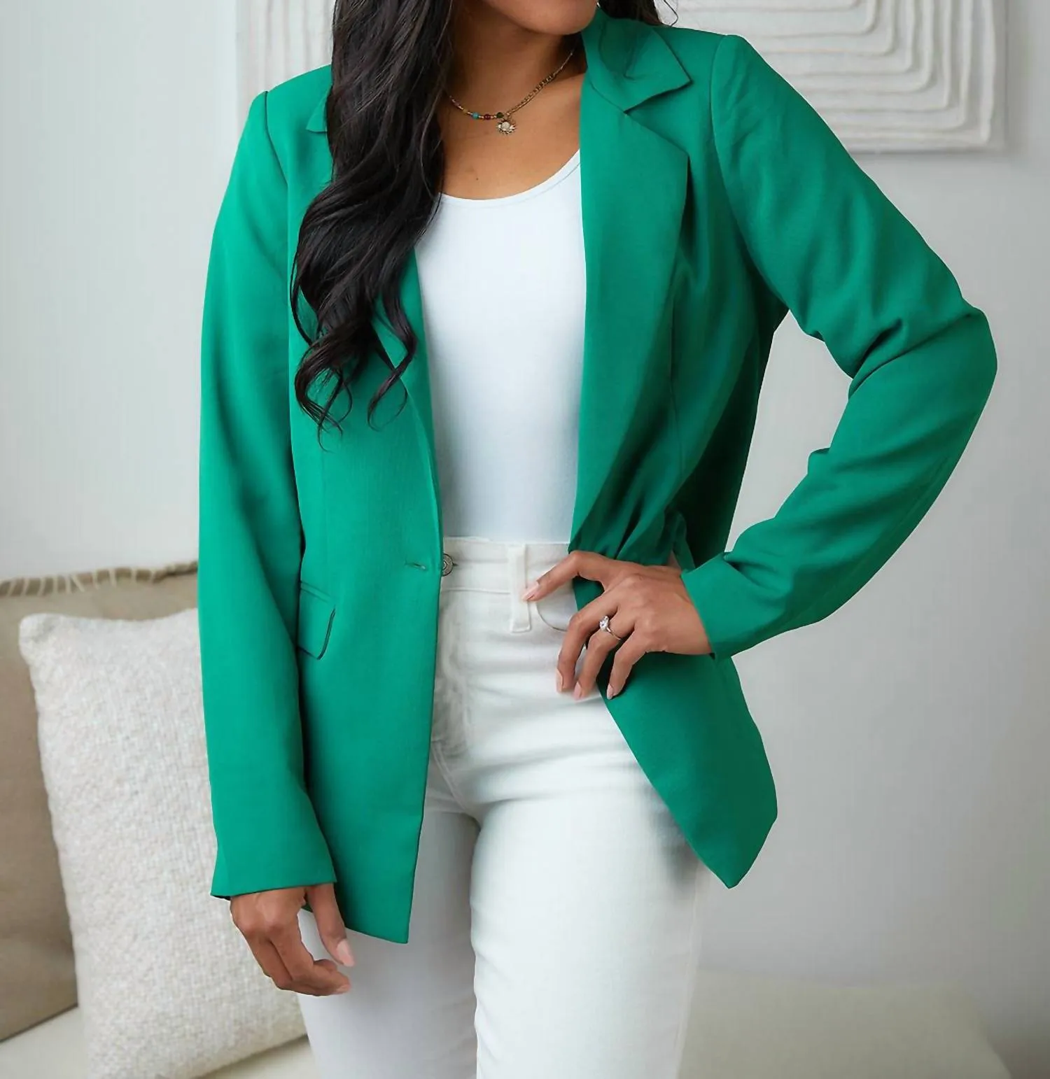 Business As Usual Blazer In Green