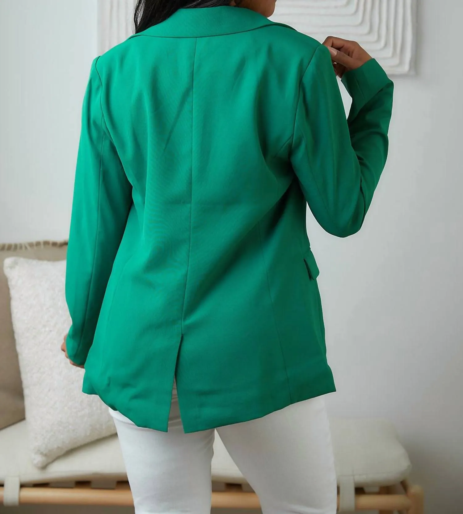 Business As Usual Blazer In Green