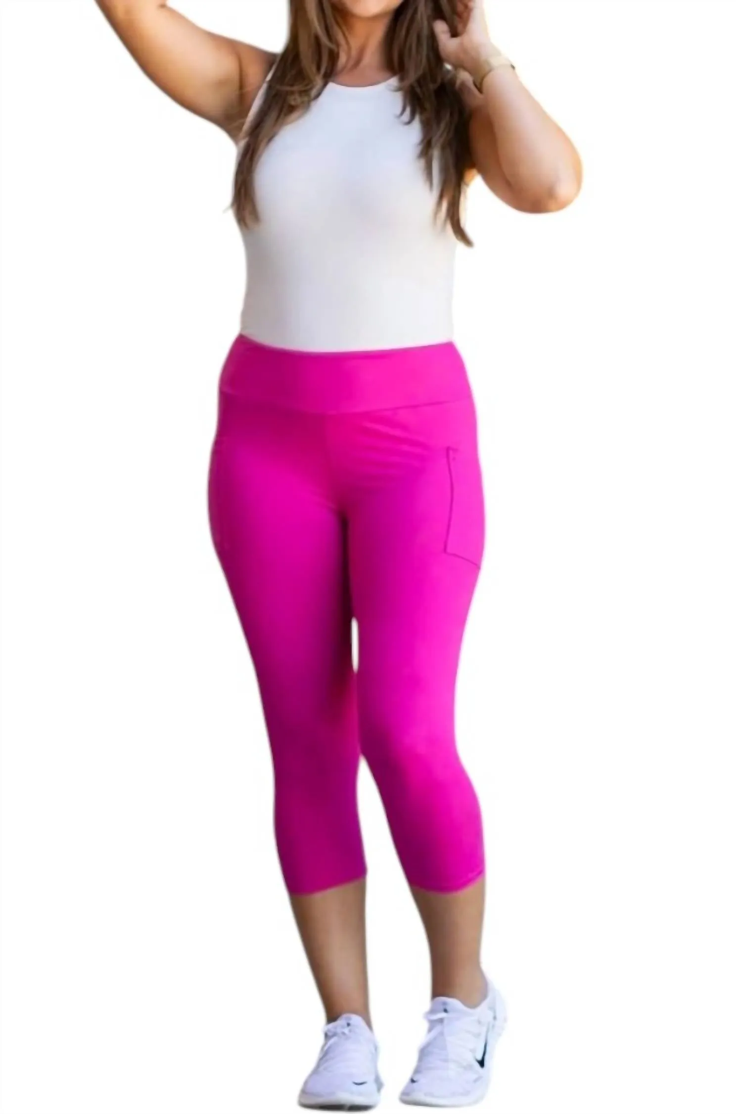 Capri Collection Luxe Leggings In Hot Pink