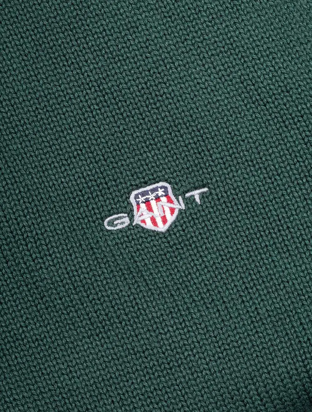 Casual Cotton Half Zip Tartan Green