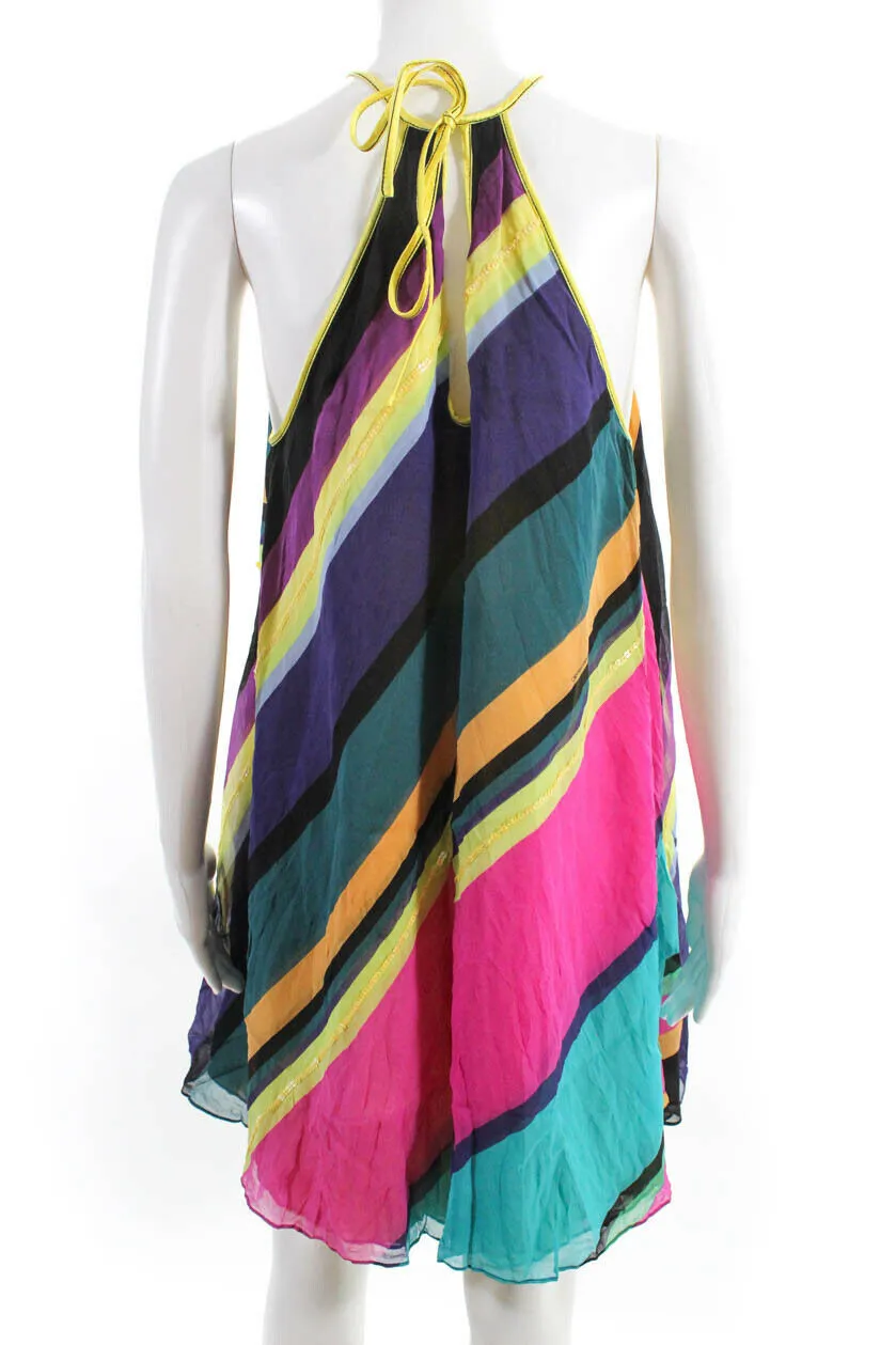 Catherine Malandrino Multicolor Halter Neck Dress