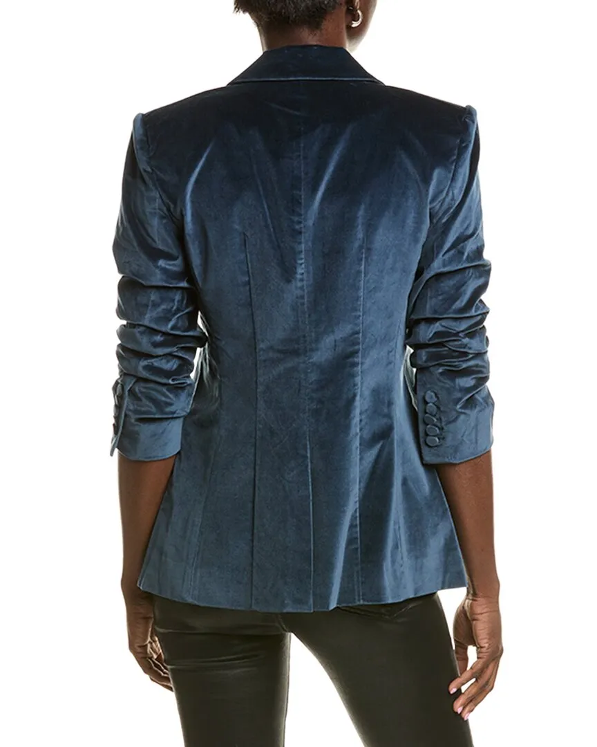 Cinq à Sept Chenille Velvet Scrunched Cheyenne Blazer