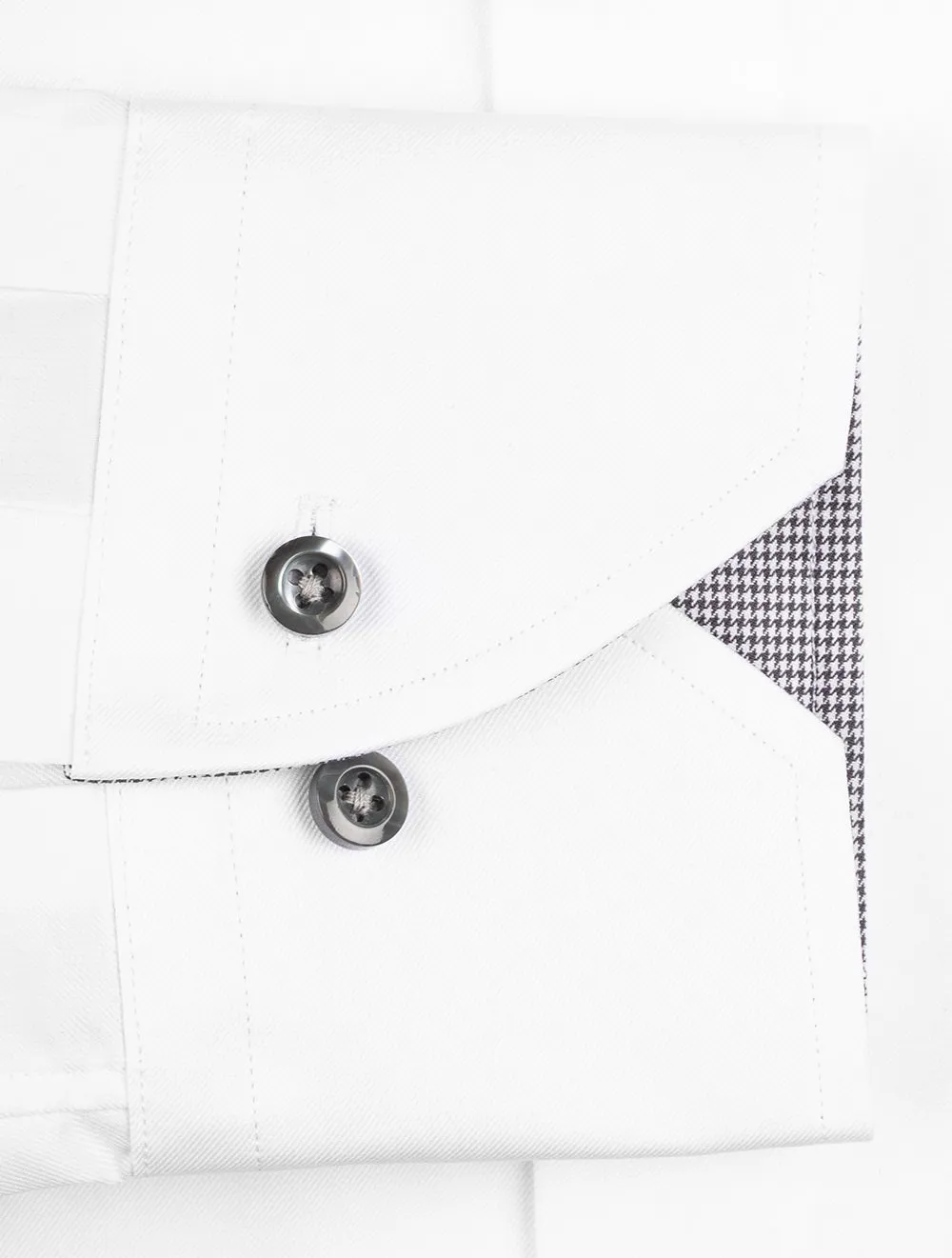 Contrast Buttons Shirt White