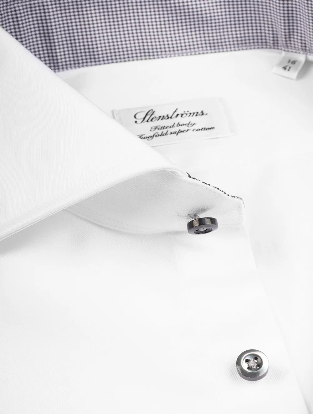 Contrast Buttons Shirt White