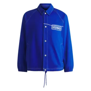 Cotton-twill jacket with chain-stitch logo