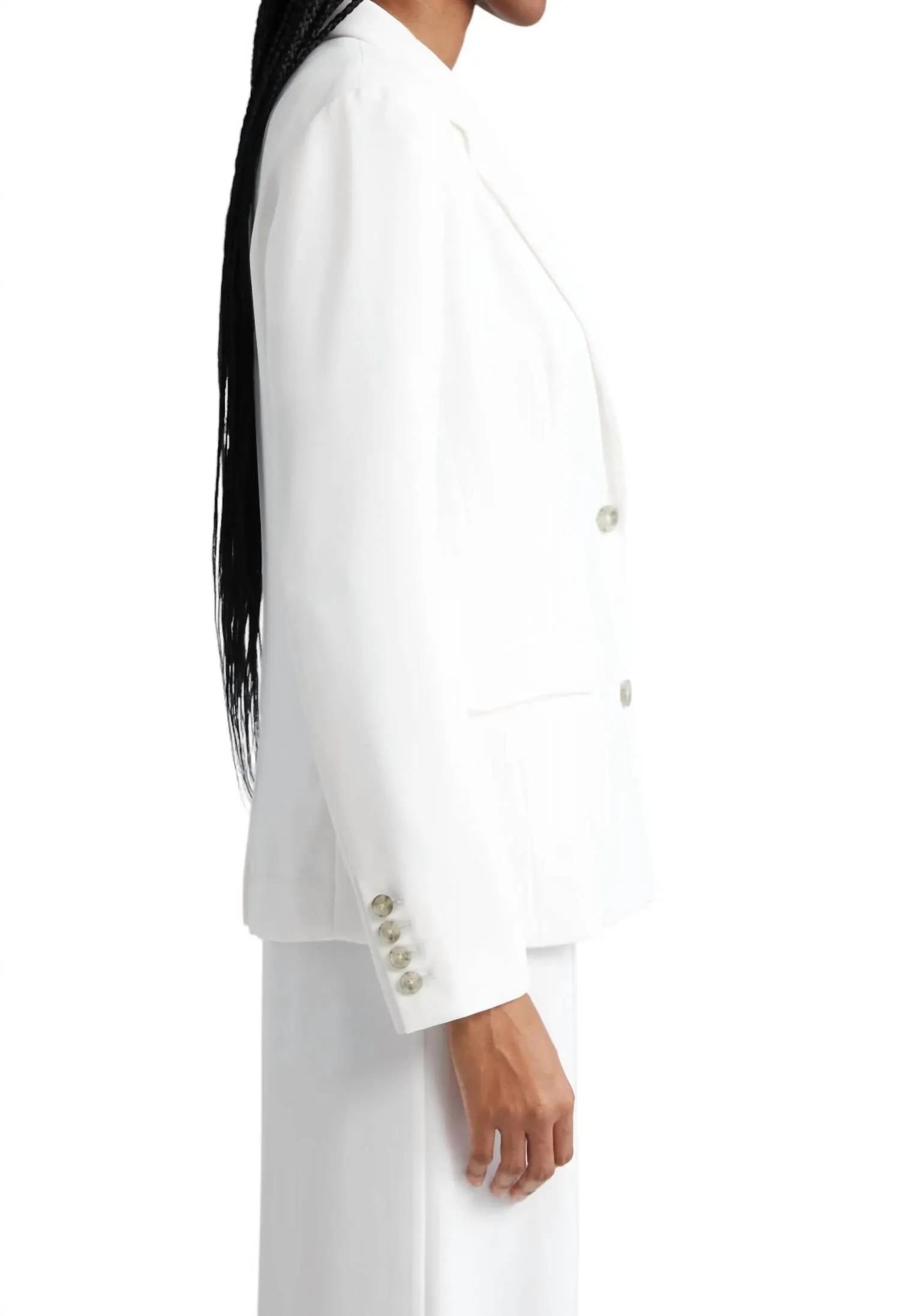 Crepe Twill Soft Blazer In Chalk