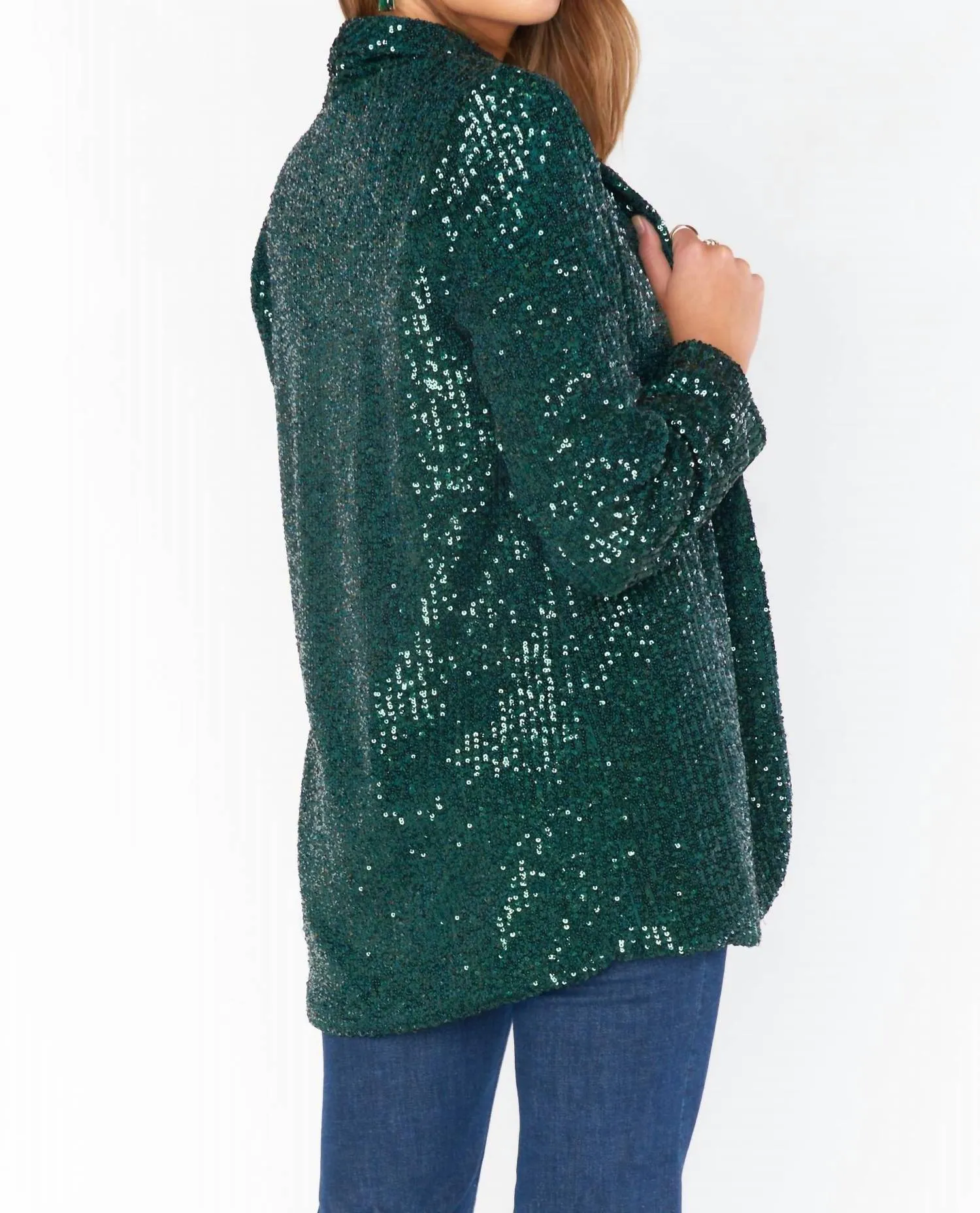 Dance Blazer In Emerald Sequins