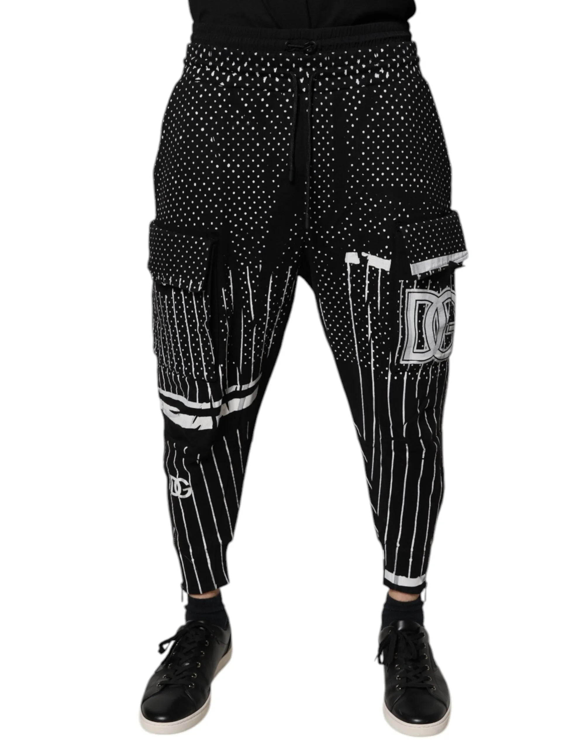 Dolce & Gabbana Polka Dot Stripes Cargo Jogger SweatMen's Men's Pants (Pre-Owned)