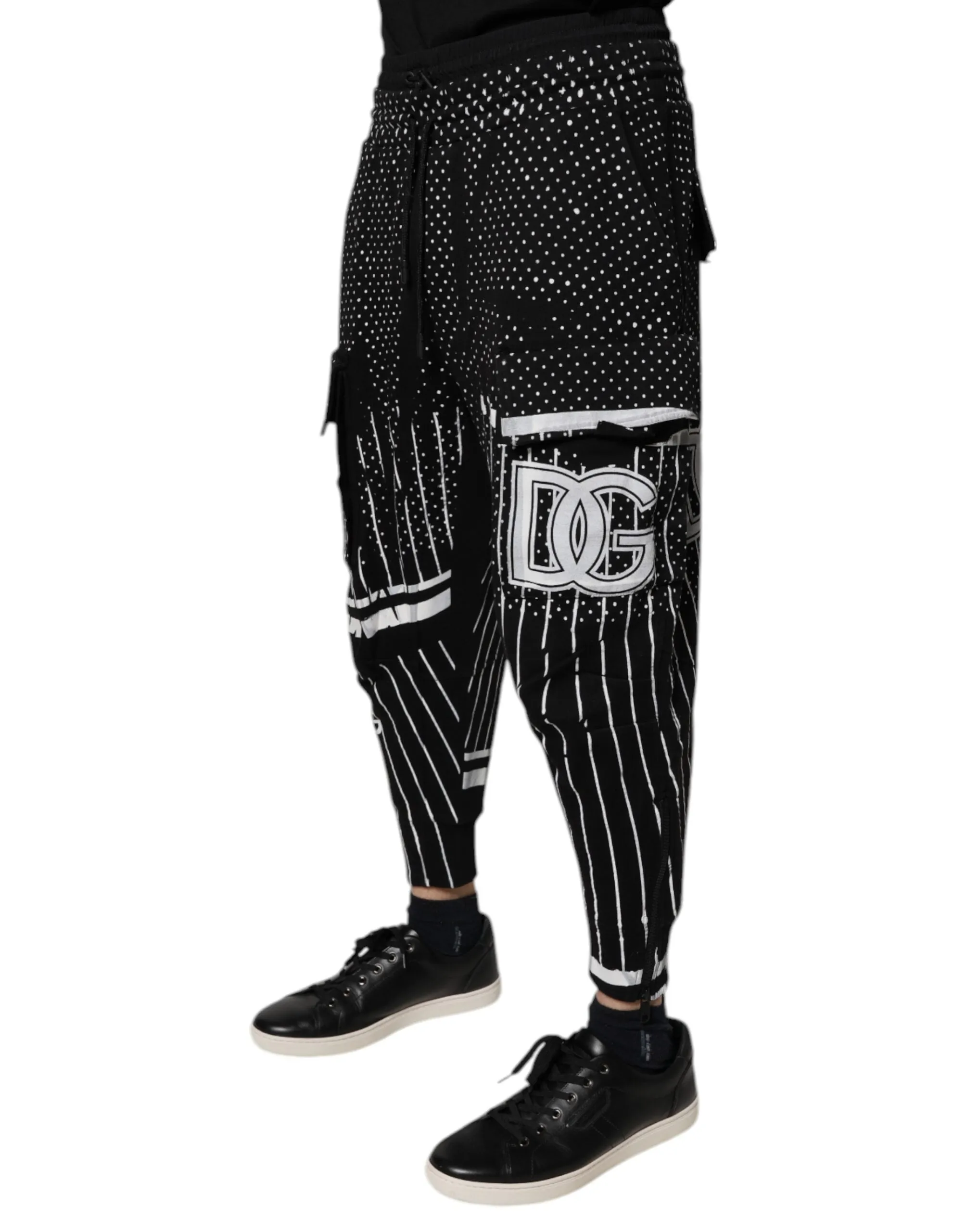 Dolce & Gabbana Polka Dot Stripes Cargo Jogger SweatMen's Men's Pants (Pre-Owned)