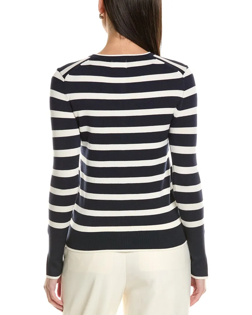 Elie by Elie Tahari Button-Up Striped Cardigan