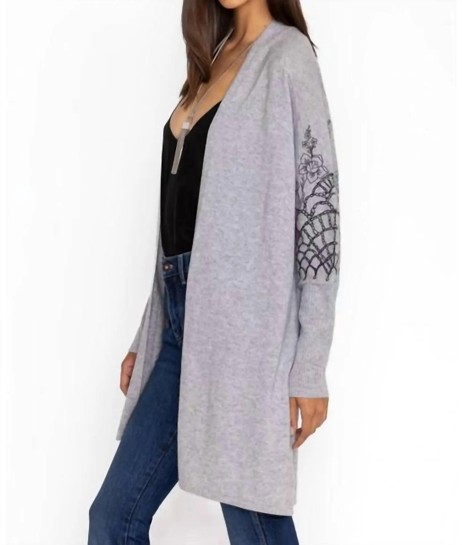 Elodie Relaxed Cardigan In Grey