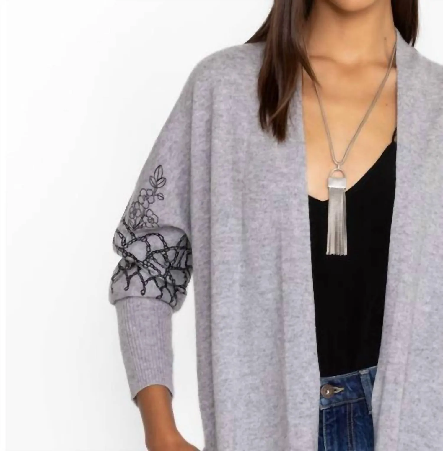 Elodie Relaxed Cardigan In Grey