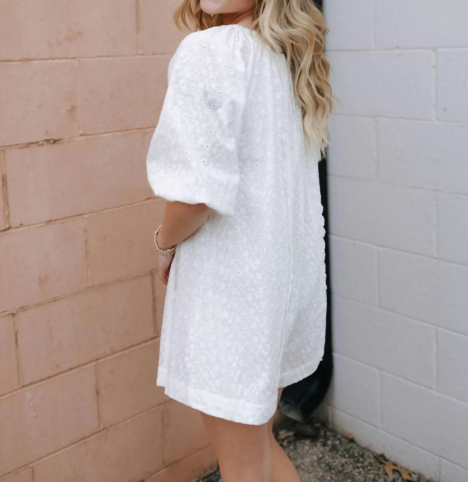 Eyelet Romper In White