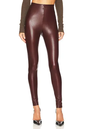 Faux Leather Leggings In Oxblood