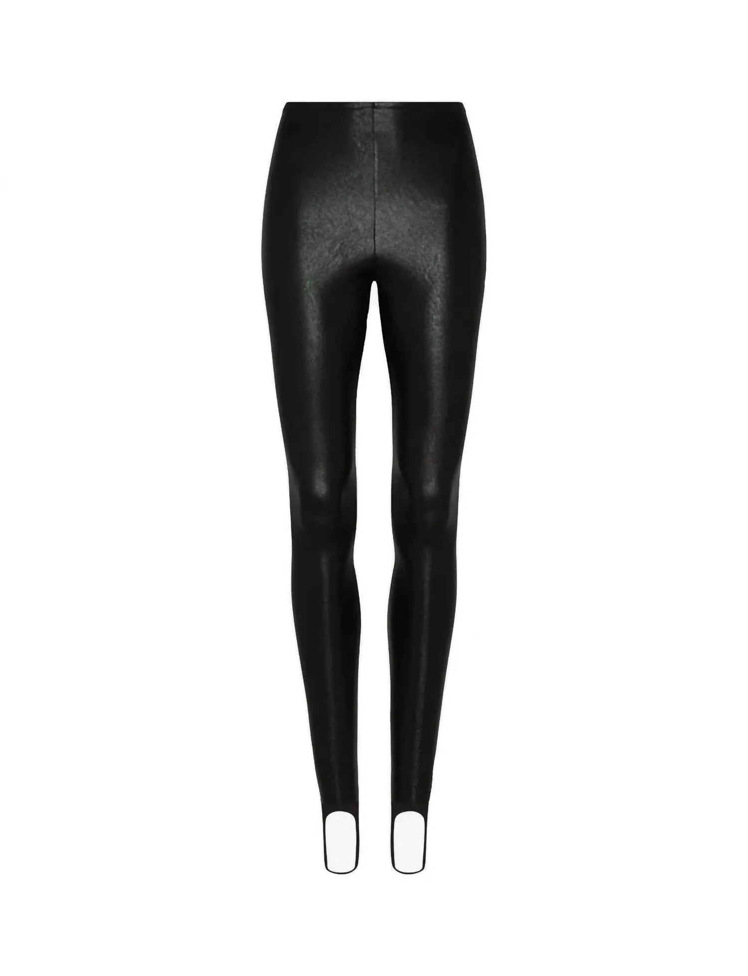 Faux Leather Stirrup Legging Slg79 In Black