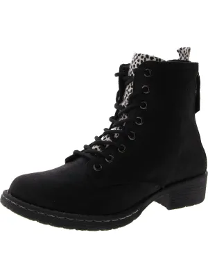 Frontier Womens Faux Suede Animal Print Booties
