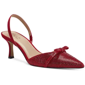 Gelsey Womens Embellished Textured Slingback Heels