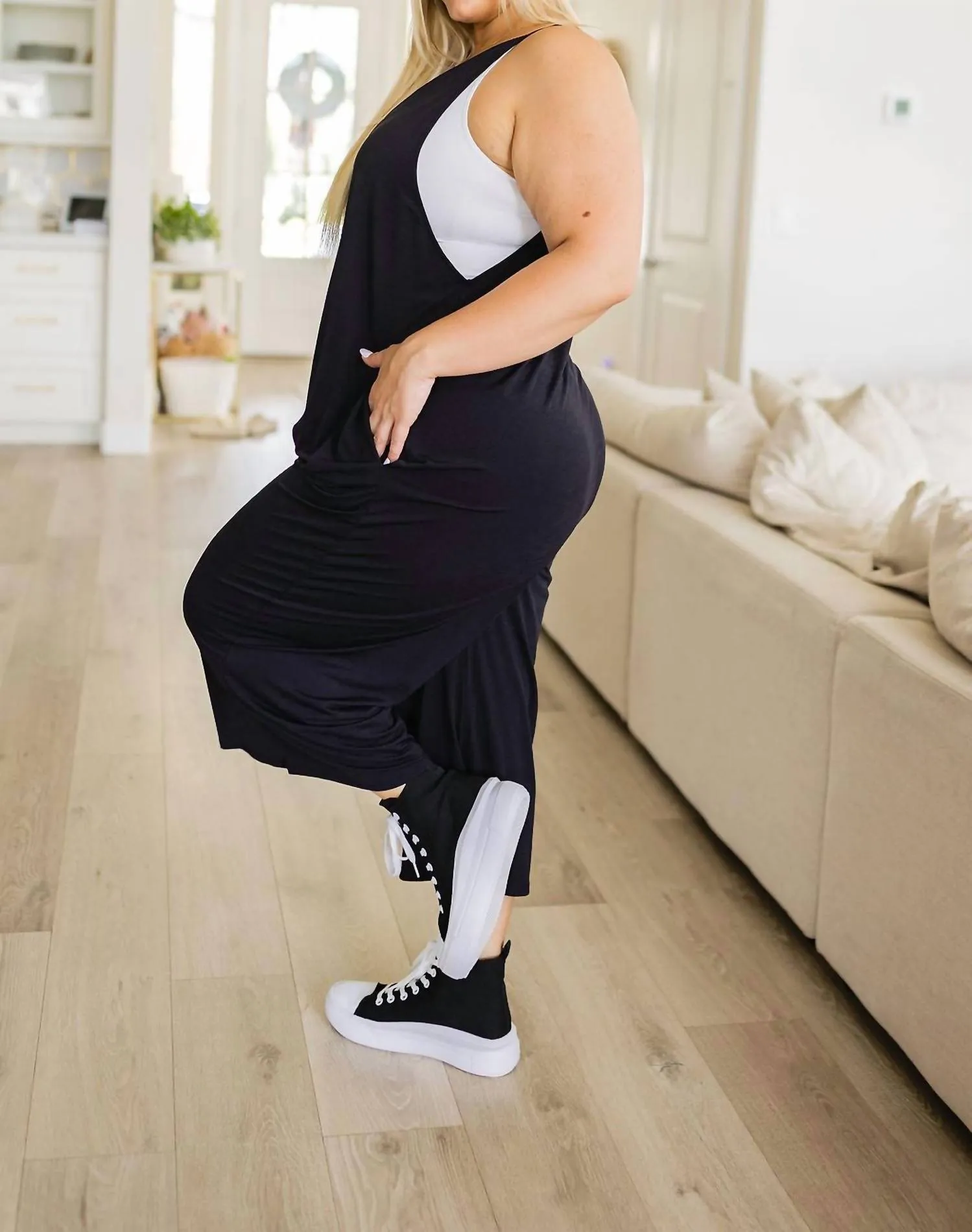 Get Up And Go Jumpsuit In Black