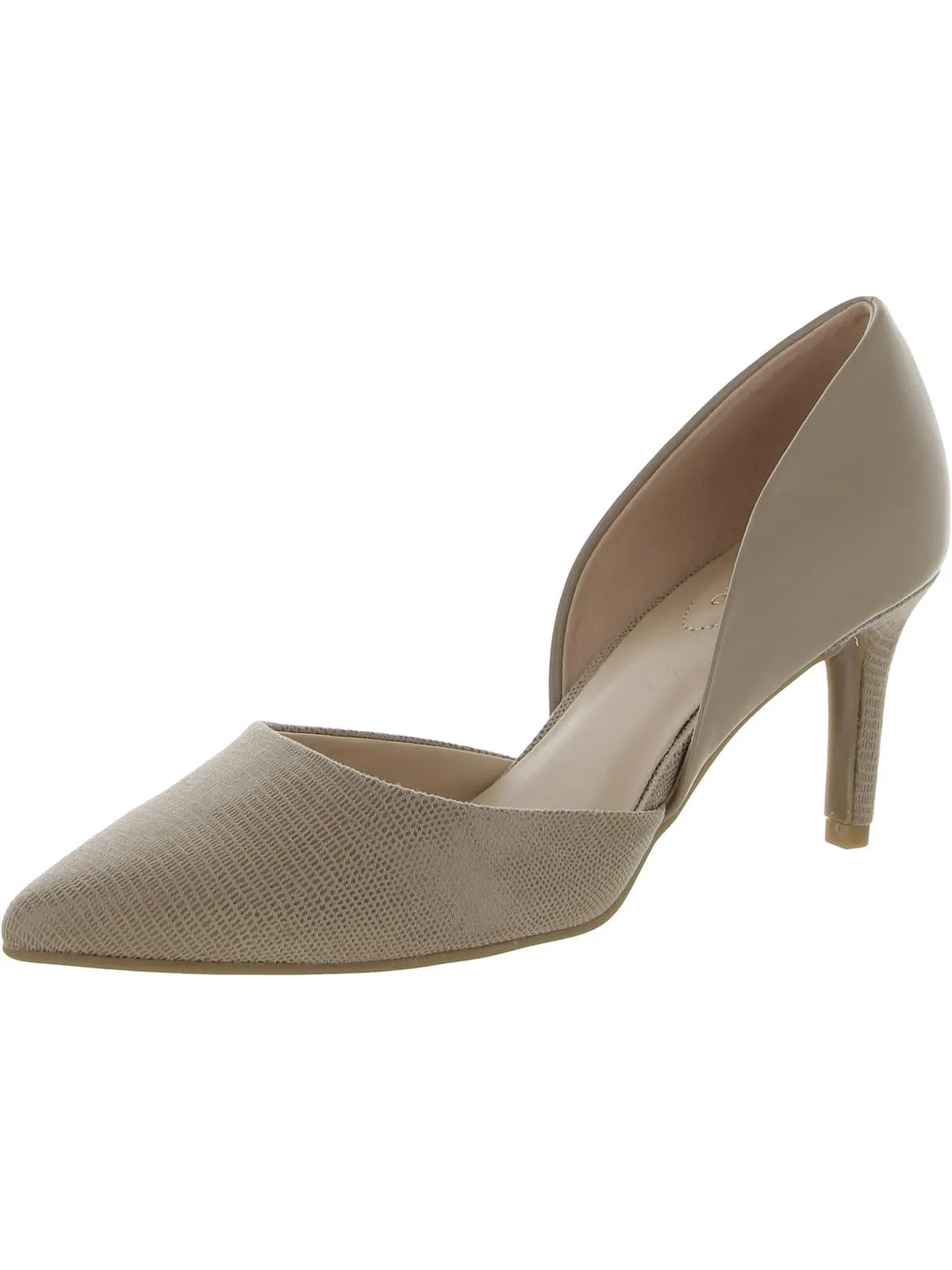 Grenow Womens Faux Leather Pointed Toe D'Orsay Heels