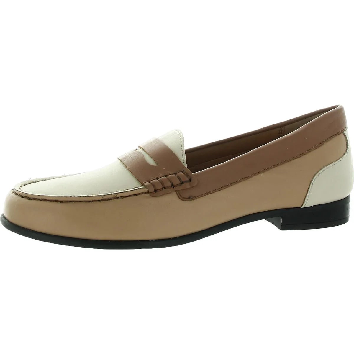 Harper Womens Leather Slip On Penny Loafers