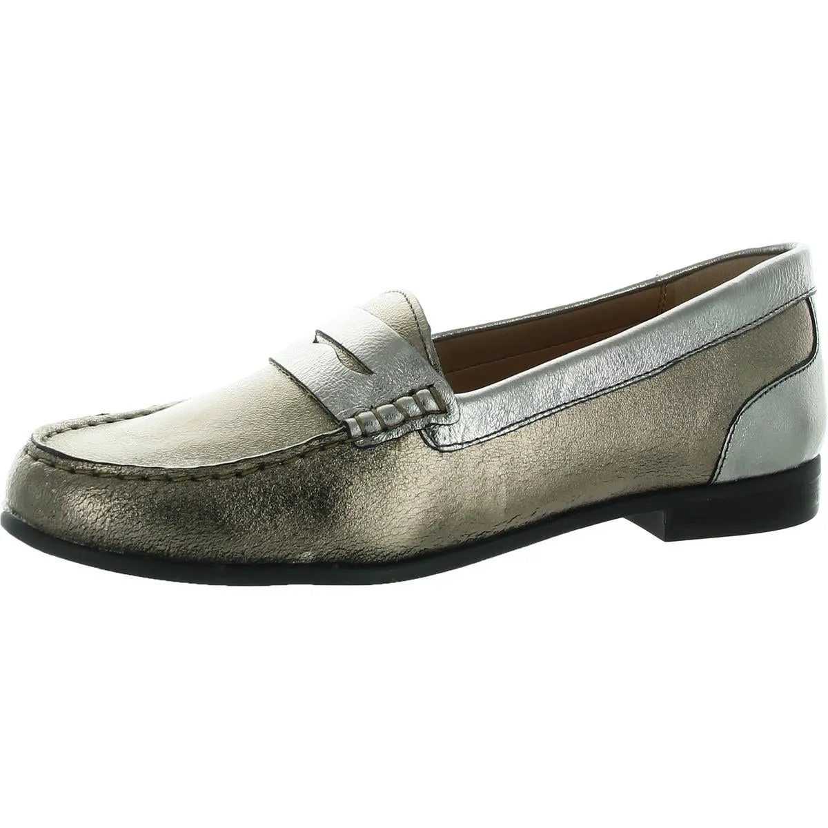 Harper Womens Leather Slip On Penny Loafers