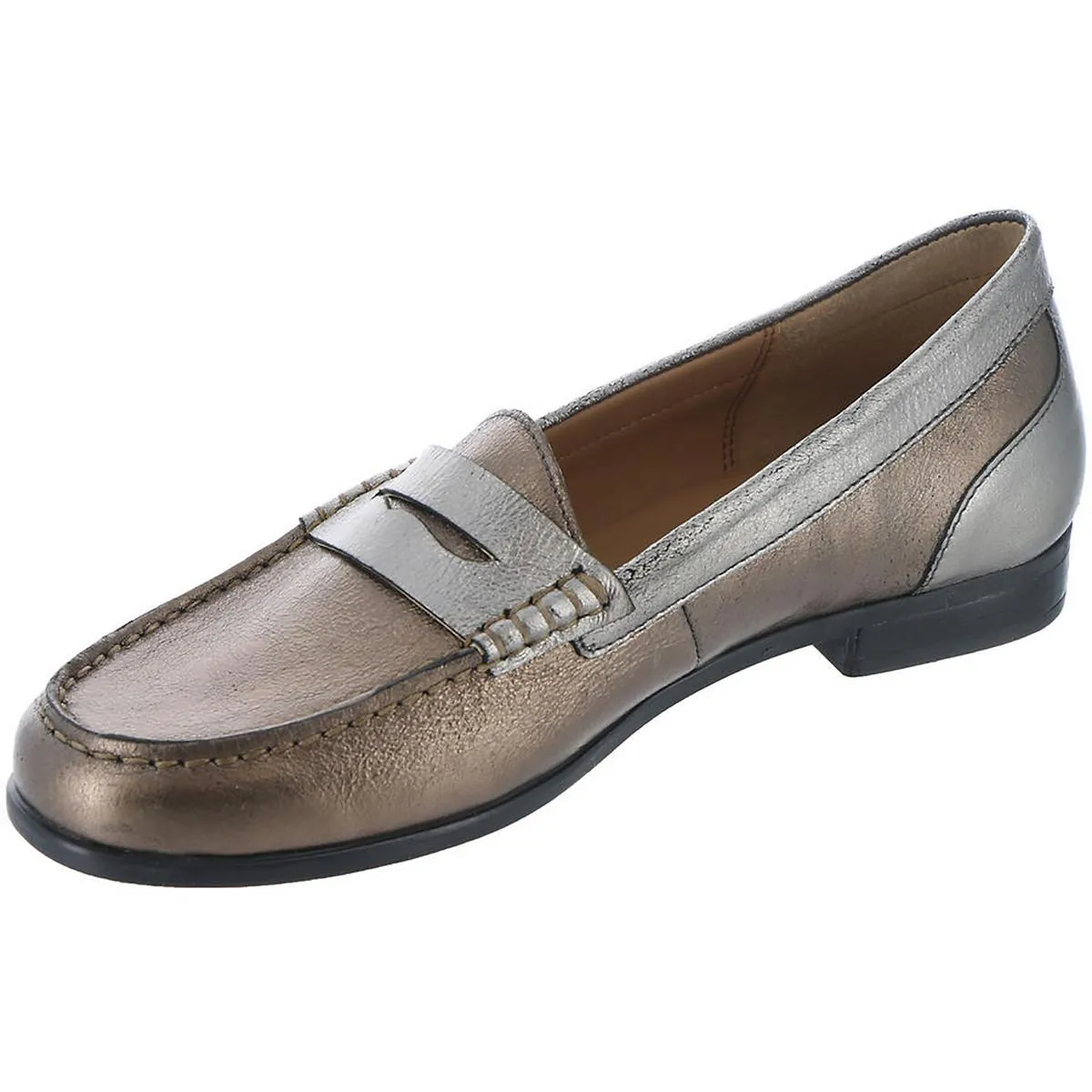 Harper Womens Leather Slip On Penny Loafers