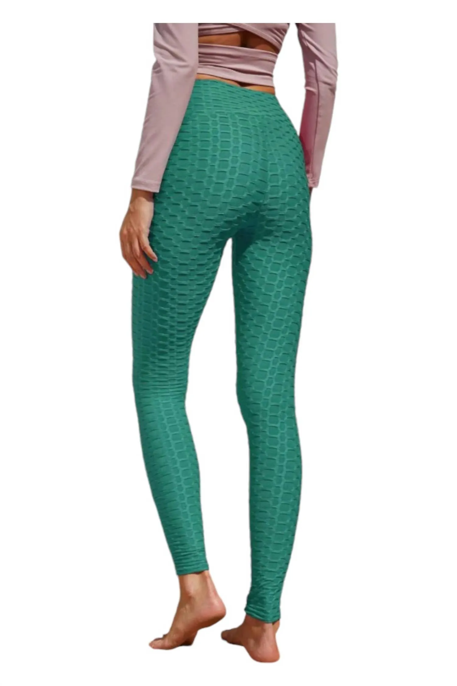 Honeycomb Leggings In Emerald Green