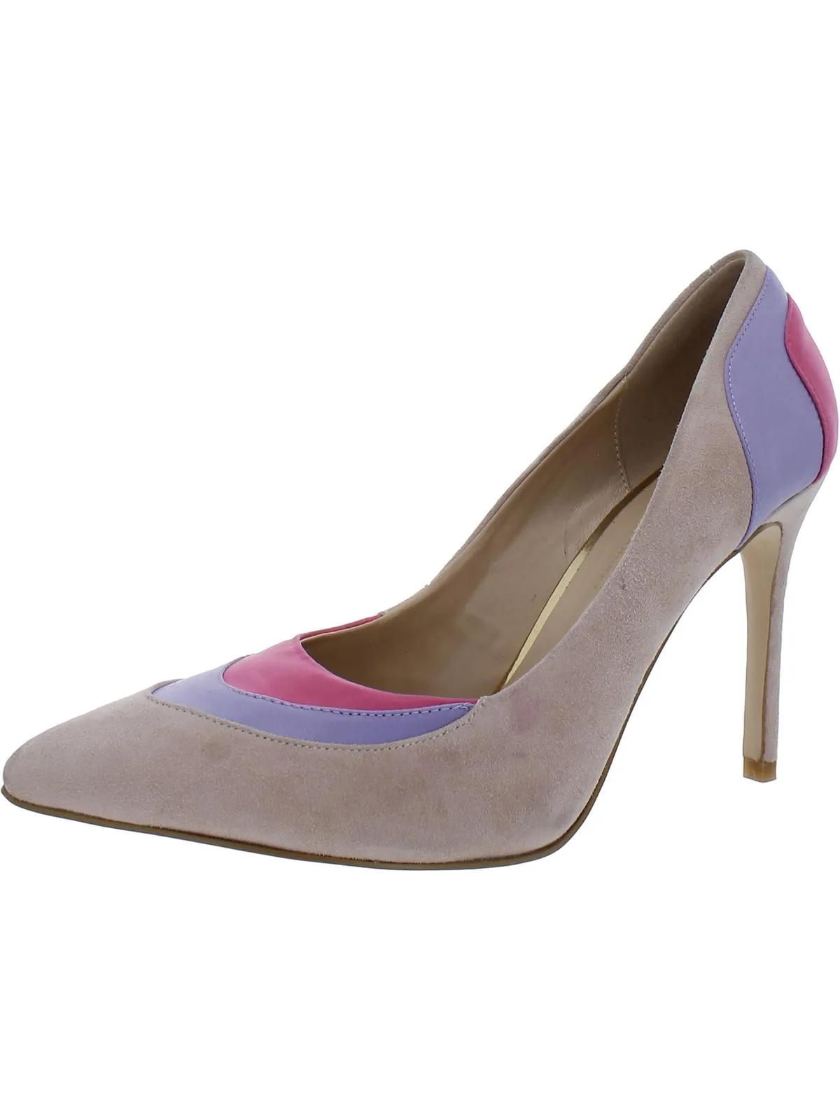 Junna Womens Leather Pointed Toe Pumps