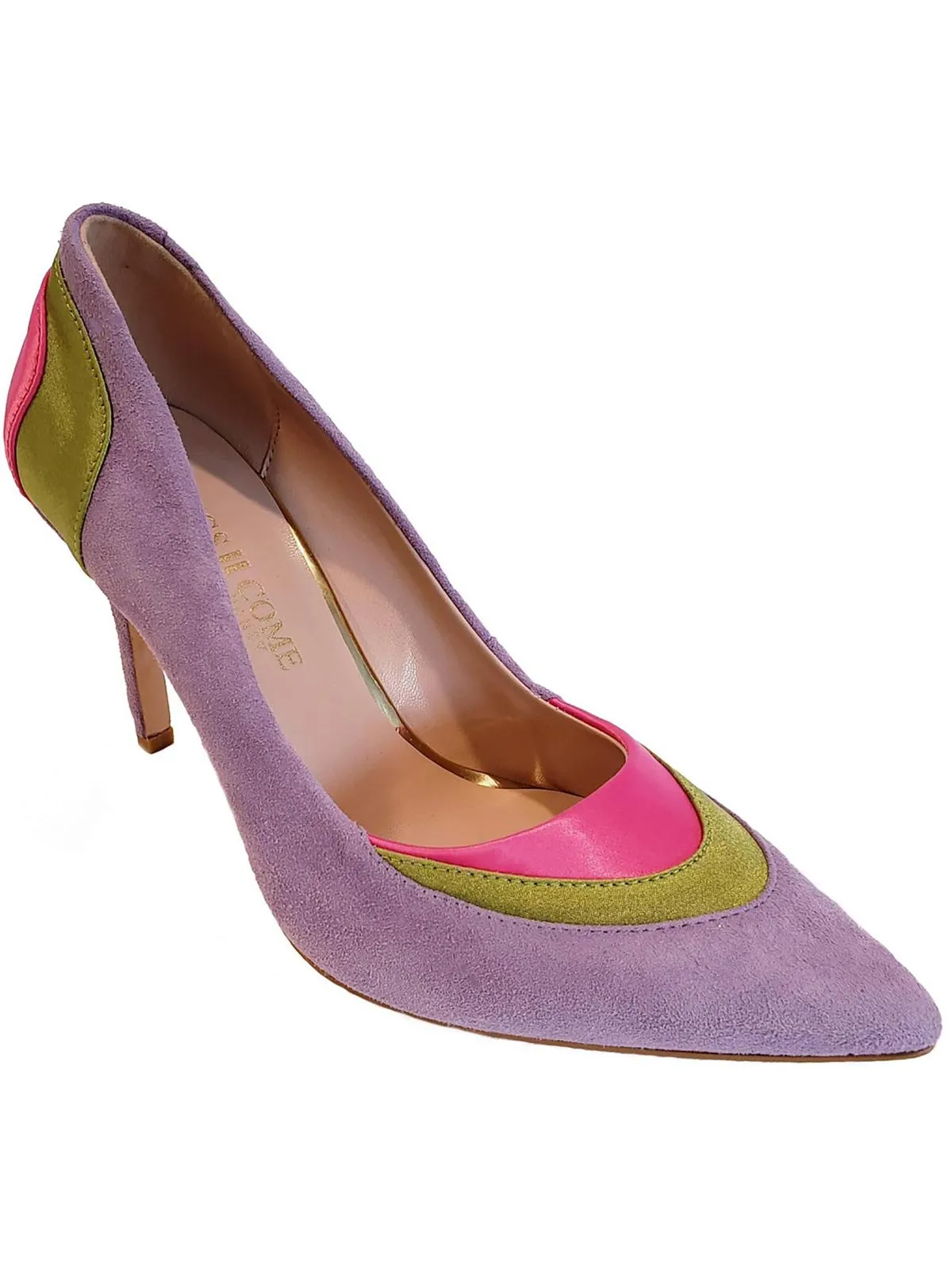Junna Womens Leather Pointed Toe Pumps