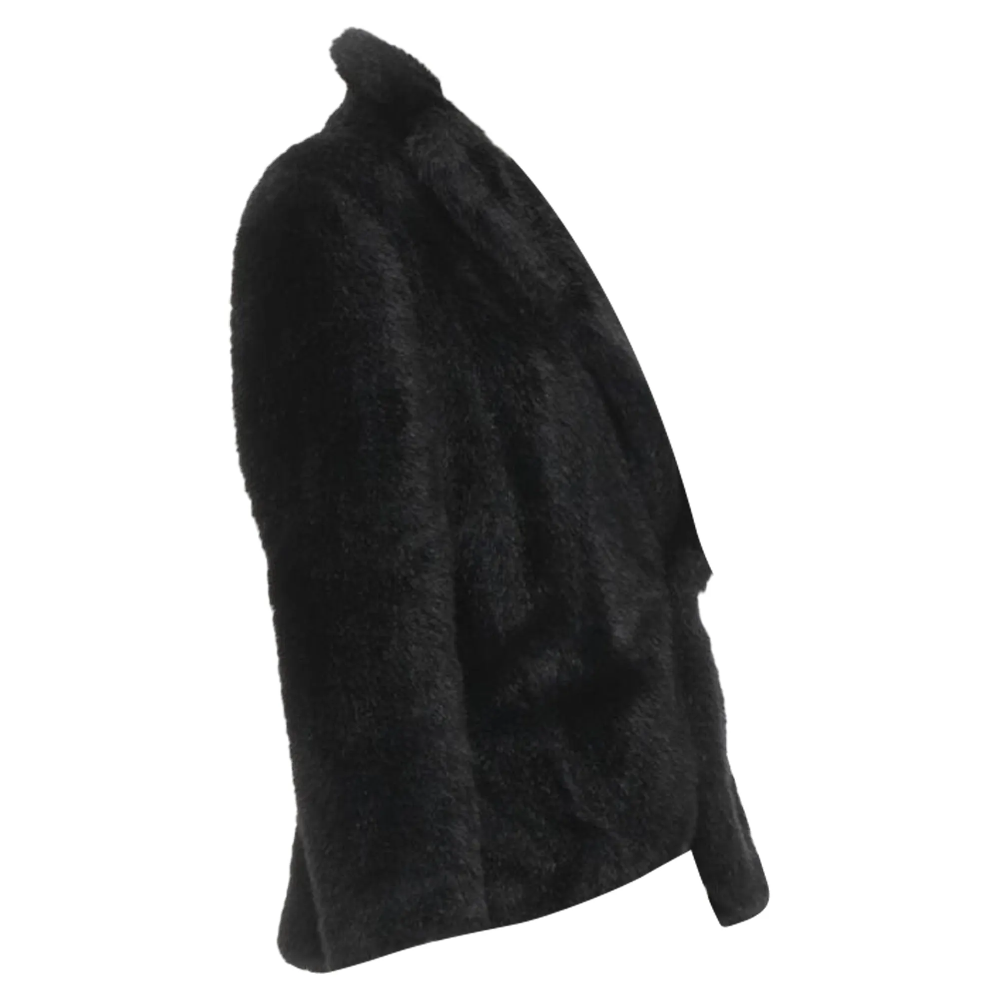 Junya Watanabe faux fur clear pvc insert blazer coat