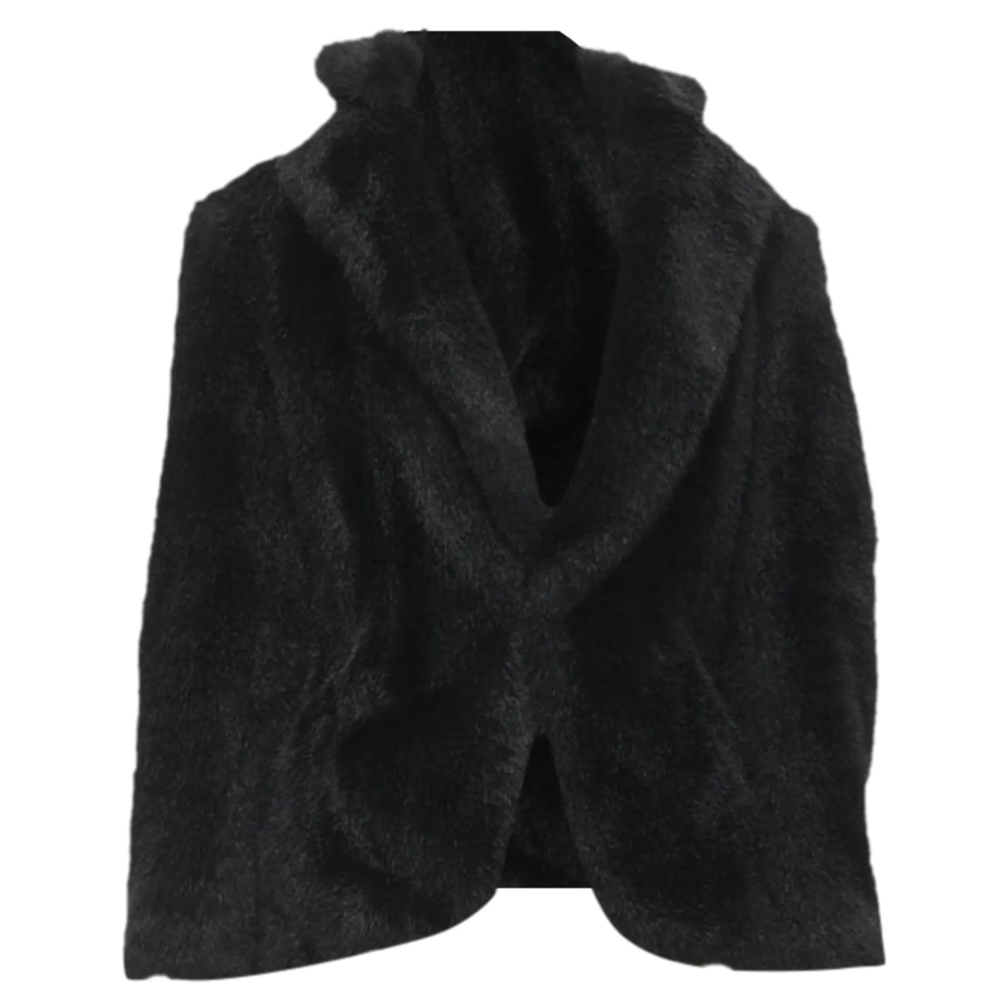 Junya Watanabe faux fur clear pvc insert blazer coat