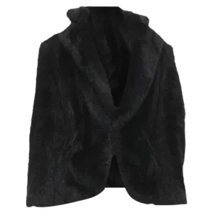 Junya Watanabe faux fur clear pvc insert blazer coat