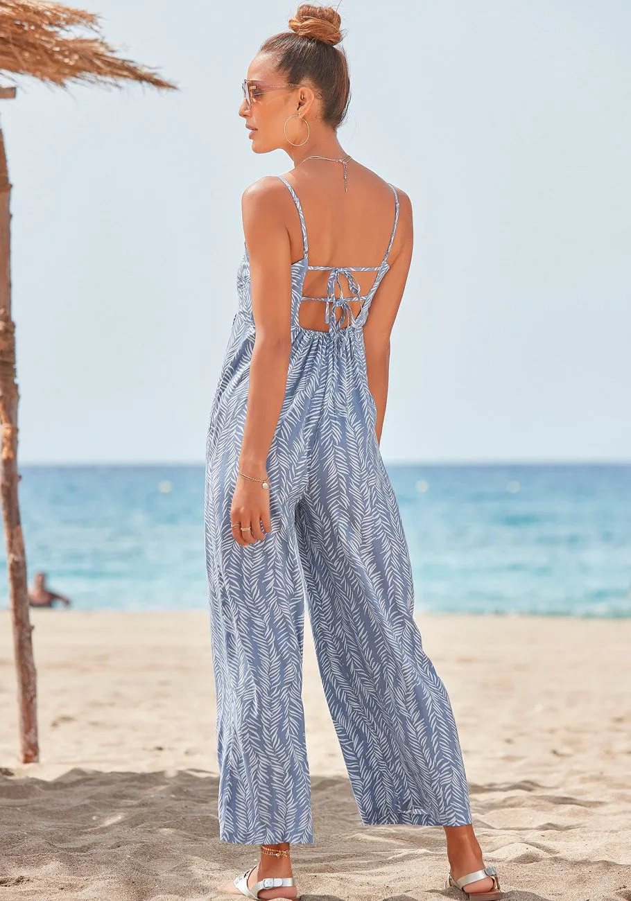 LASCANA Women's Printed Sleeveless Jumpsuit